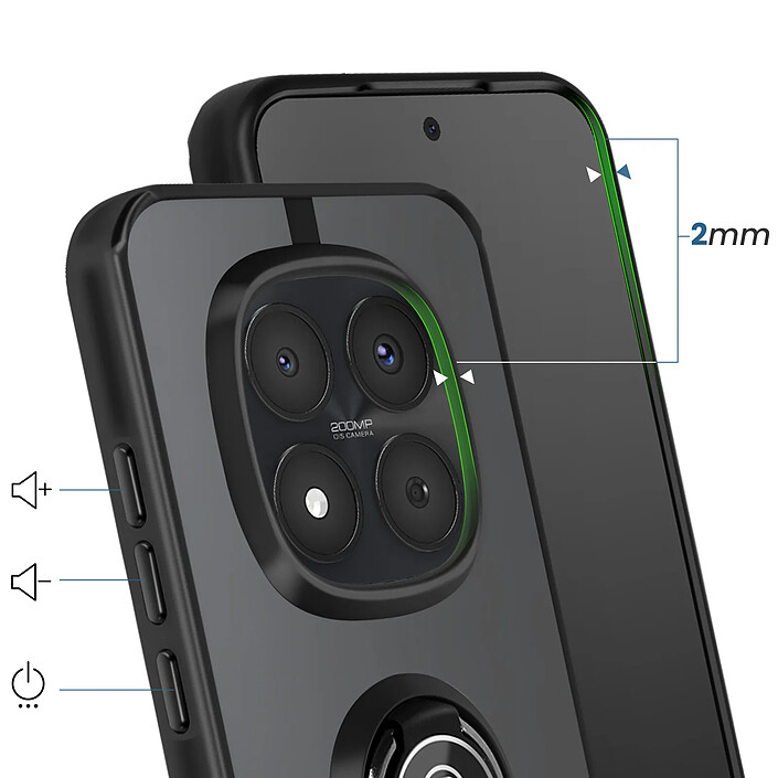Avis Avizar Coque pour Redmi Note 15 Pro 5G avec Anneau Magnétique et Finition Givrée Noir