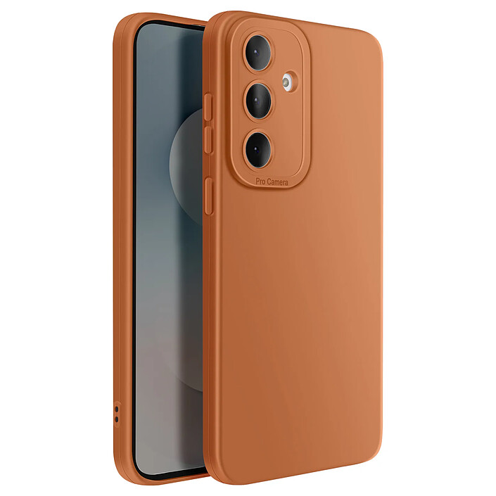 Avizar Coque pour Galaxy S25 FE en Silicone Souple avec Renfort Bloc Caméra Marron