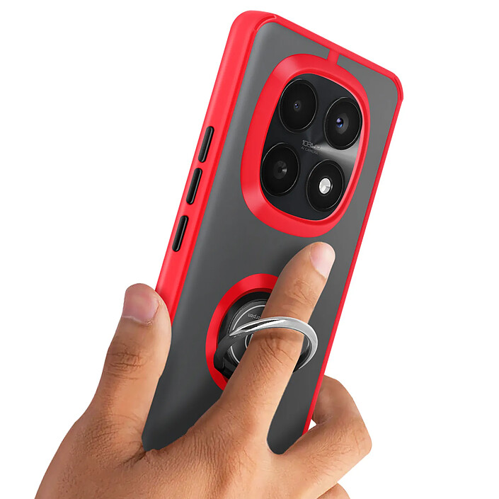 Avizar Coque pour Redmi Note 15 avec Anneau Magnétique Rotatif et Finition Givrée Rouge pas cher