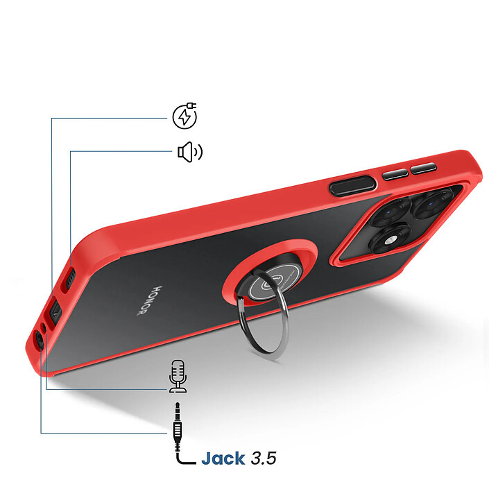 Acheter Avizar Coque pour Honor X5c Plus 4G avec Anneau Magnétique Rotatif et Finition Givrée