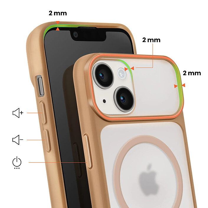 Avis Avizar Coque MagSafe pour iPhone 13 / 14 Dos Fumé avec Cadre en Silicone Renforcée