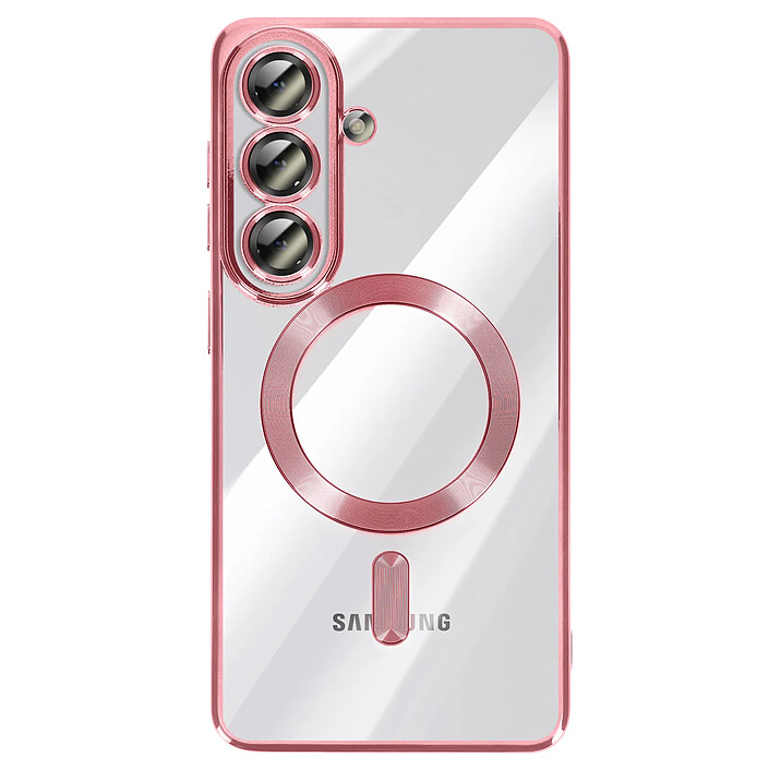 Avizar Coque pour Galaxy S26 MagSafe Souple Antichocs avec Contour Chromé Fuchsia