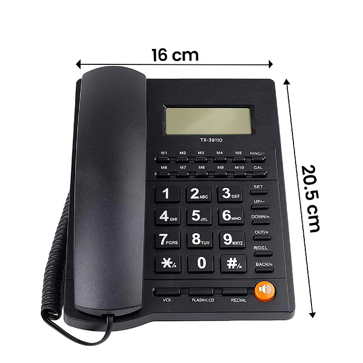 Acheter Avizar Téléphone Fixe Filaire Multifonction avec Écran LCD / Touches M1 à M10