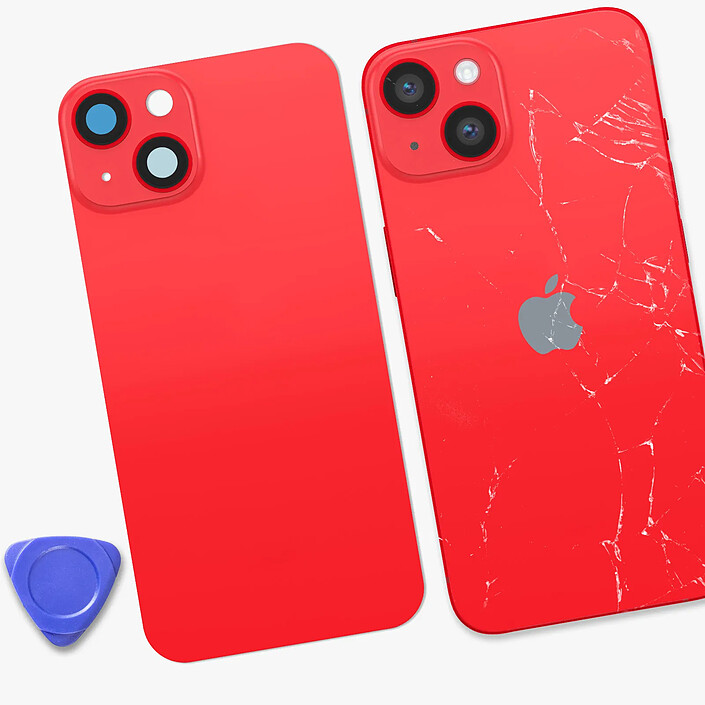 Acheter Clappio Cache Batterie pour iPhone 14 avec Adhésif et Module MagSafe Intégré Rouge