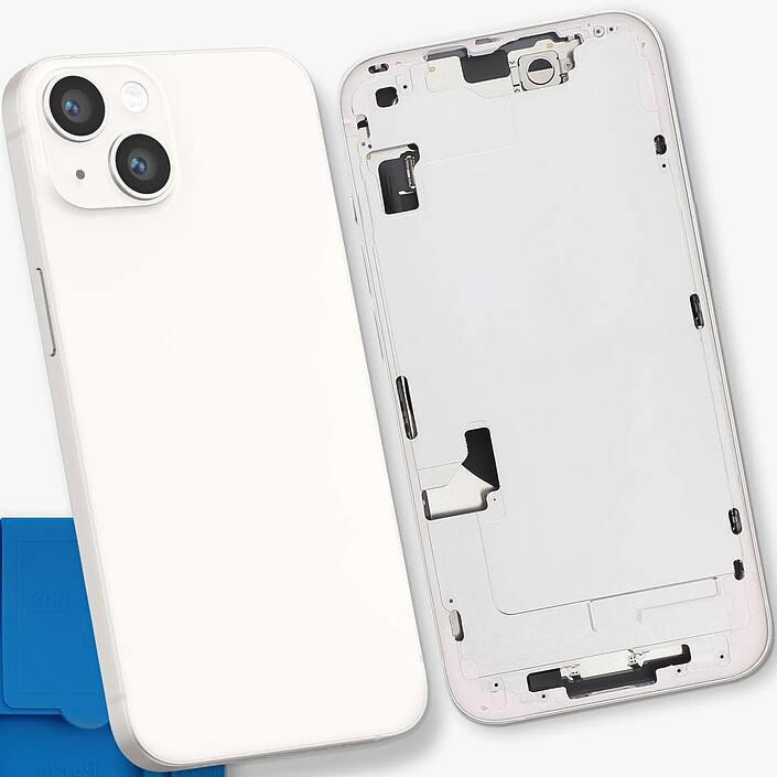 Acheter Clappio Châssis Complet pour iPhone 14 avec Vitre Arrière et Lentilles Caméra Blanc