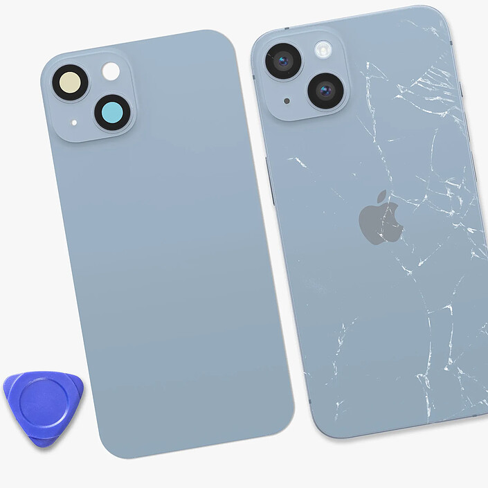 Acheter Clappio Cache Batterie pour iPhone 14 avec Adhésif et Module MagSafe Intégré Bleu clair