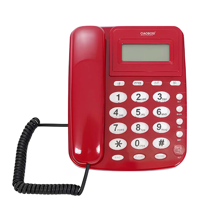 Avizar Téléphone Fixe Filaire Multifonction avec Écran LCD / Redial / Alarme