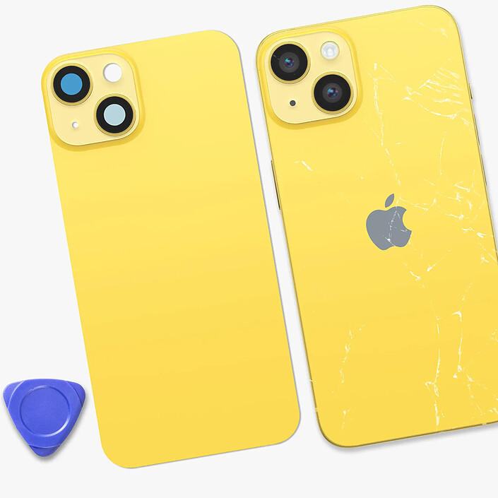 Acheter Clappio Cache Batterie pour iPhone 14 avec Adhésif et Module MagSafe Intégré Jaune