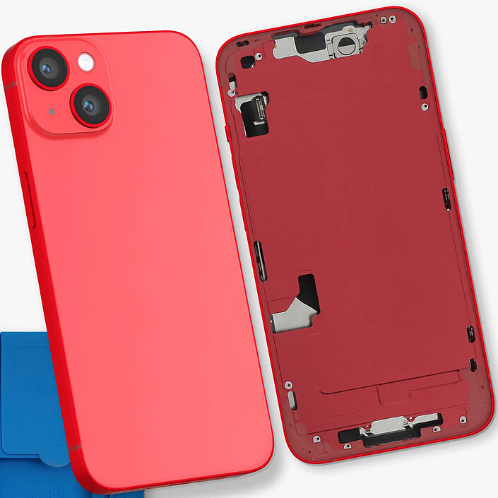 Acheter Clappio Châssis Complet pour iPhone 14 avec Vitre Arrière et Lentilles Caméra Rouge