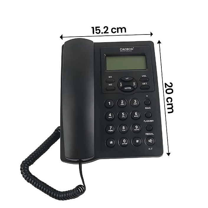 Acheter Avizar Téléphone Fixe Modèle TX-8975 Multifonction avec Écran LCD 16 Caractères