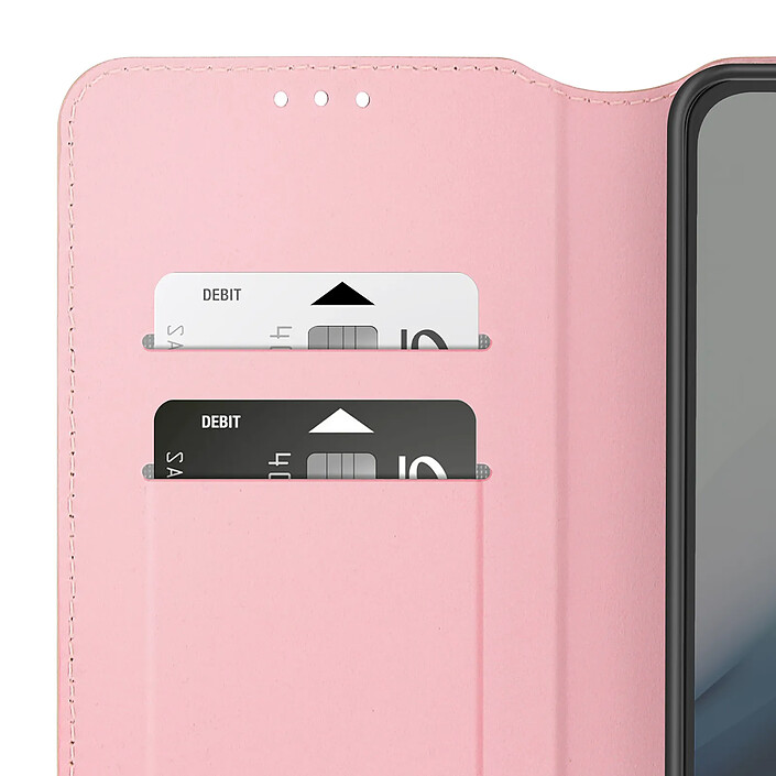 Avizar Étui pour Xiaomi Redmi 15 5G Séries Classic avec Porte-carte et Support Vidéo Rose champagne pas cher
