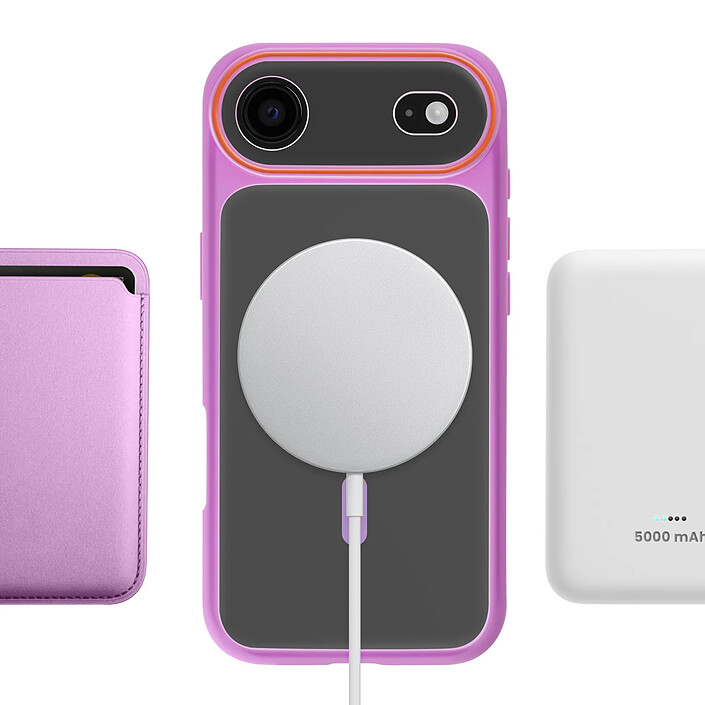 Avizar Coque MagSafe pour iPhone iPhone Air Protection Bi-matière Dos Rigide Violet pas cher