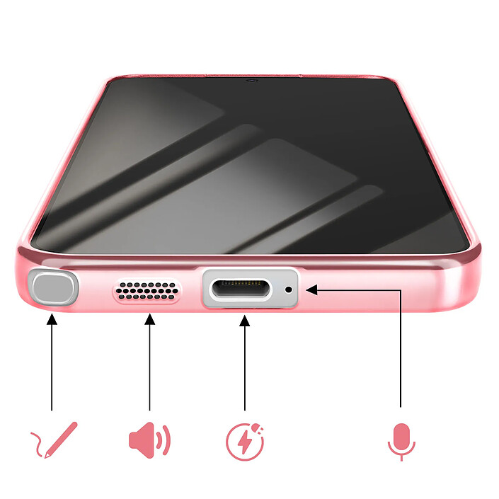 Avizar Coque pour Galaxy S26 Ultra Compatible MagSafe avec Contour Chromé Fuchsia pas cher