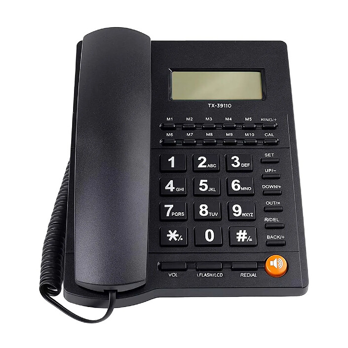 Avizar Téléphone Fixe Filaire Multifonction avec Écran LCD / Touches M1 à M10