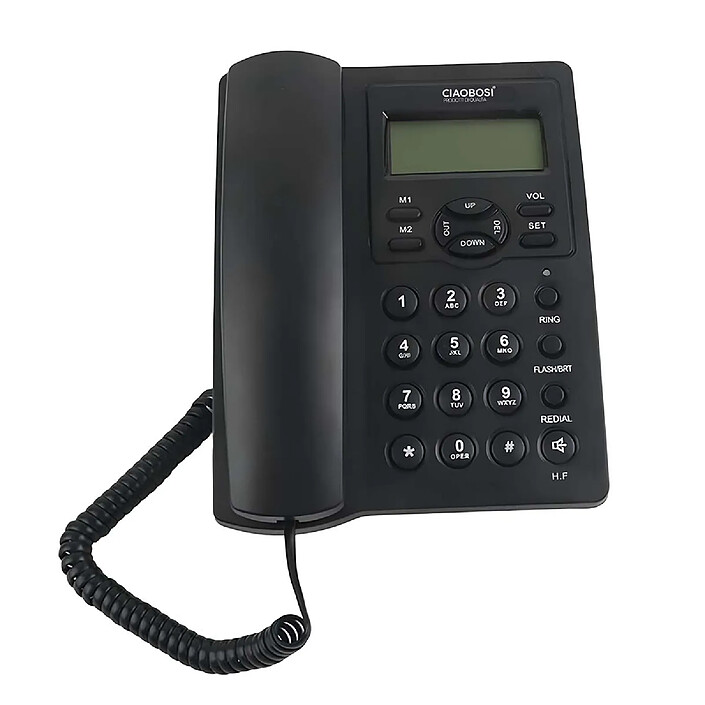 Avizar Téléphone Fixe Modèle TX-8975 Multifonction avec Écran LCD 16 Caractères