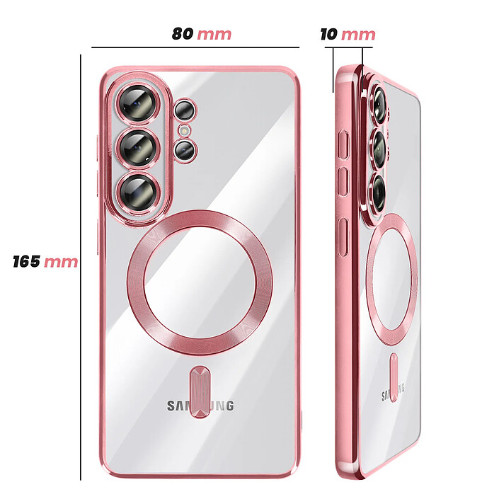 Avis Avizar Coque pour Galaxy S26 Ultra Compatible MagSafe avec Contour Chromé Fuchsia