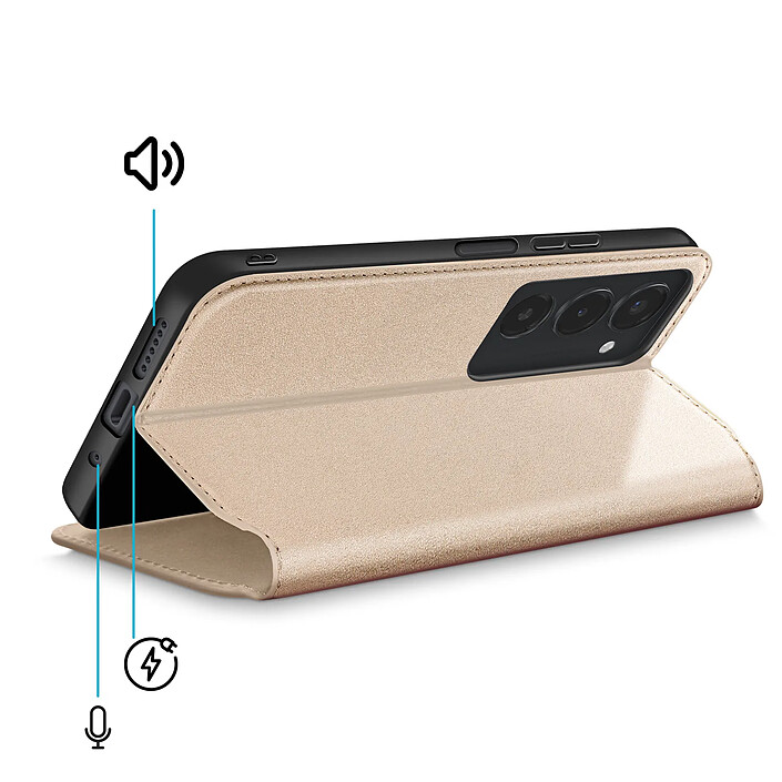 Acheter Avizar Étui pour Xiaomi Redmi 15 5G Séries Classic avec Porte-carte et Support Vidéo Dorée