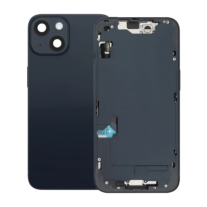 Clappio Châssis Complet pour iPhone 14 avec Vitre Arrière et Lentilles Caméra Noir