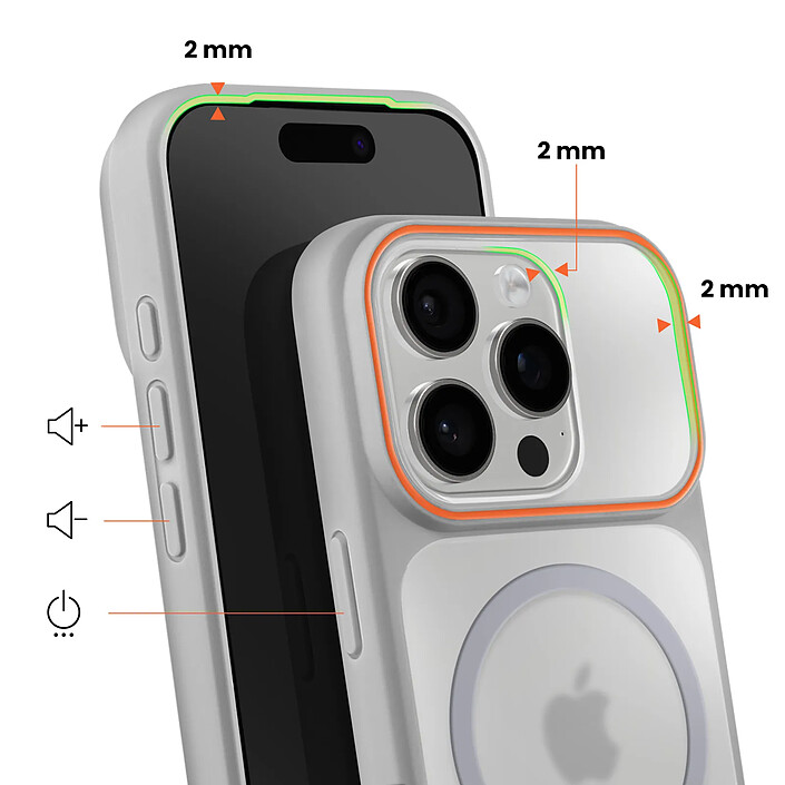 Avis Avizar Coque MagSafe pour iPhone 16 Pro Protection Bi-matière Dos Rigide Gris