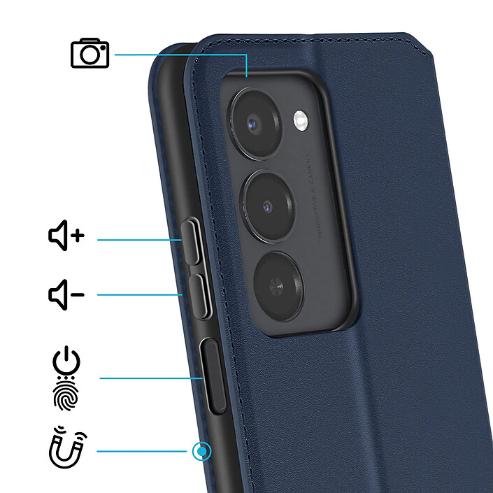 Avis Avizar Étui pour Xiaomi Redmi 15 5G Séries Classic avec Porte-carte et Support Vidéo Bleu