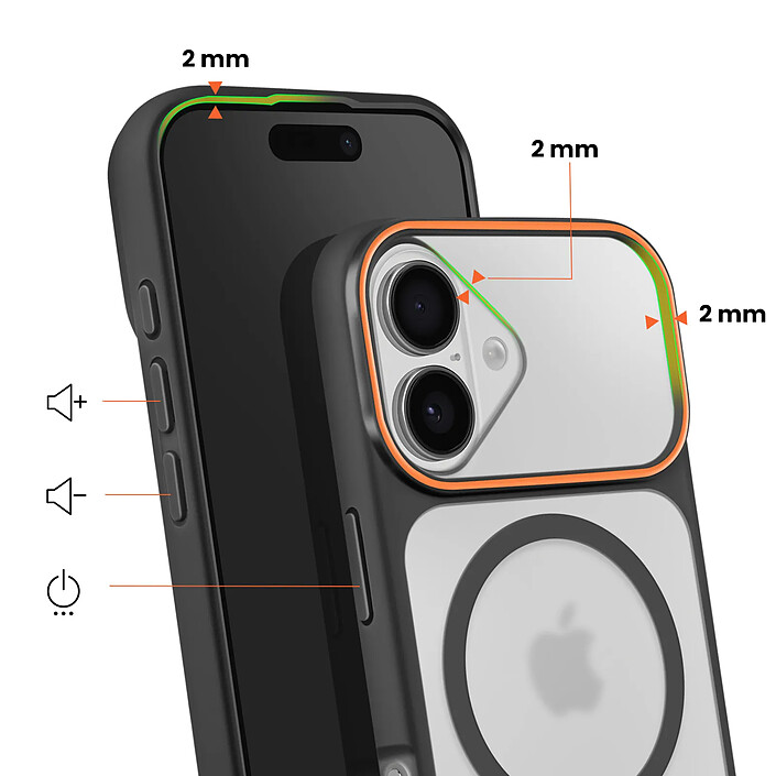 Avis Avizar Coque MagSafe pour iPhone 16 Protection Bi-matière Dos Rigide