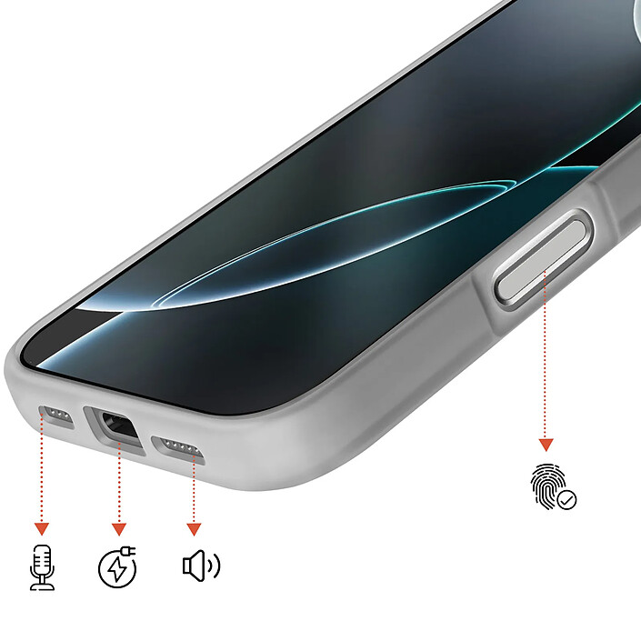 Acheter Avizar Coque MagSafe pour iPhone 16 Pro Protection Bi-matière Dos Rigide Gris