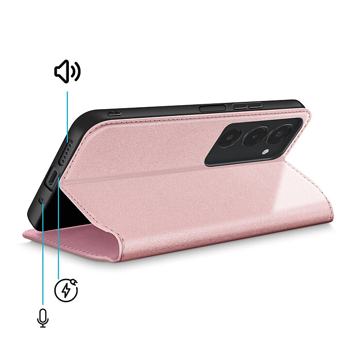 Acheter Avizar Étui pour Xiaomi Redmi 15 5G Séries Classic avec Porte-carte et Support Vidéo Rose champagne