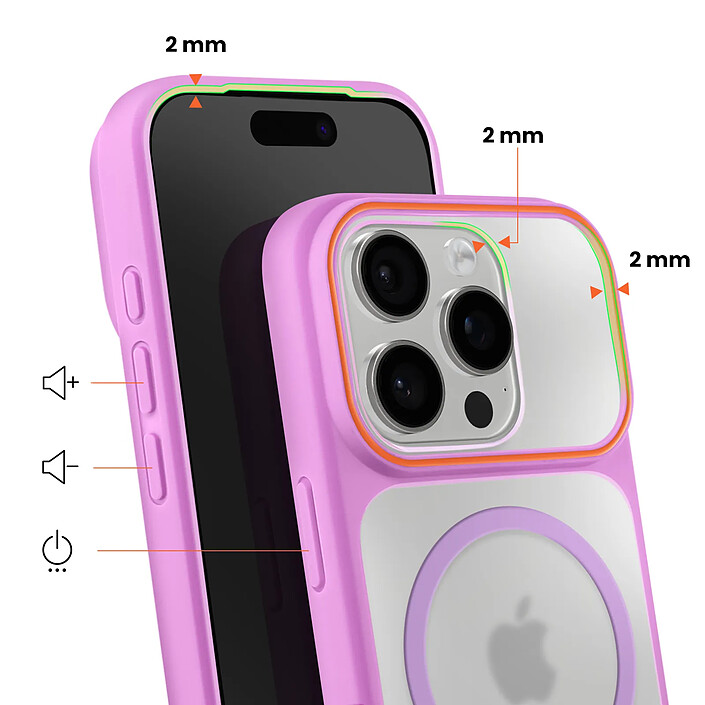 Avis Avizar Coque MagSafe pour iPhone 16 Pro Protection Bi-matière Dos Rigide Violet