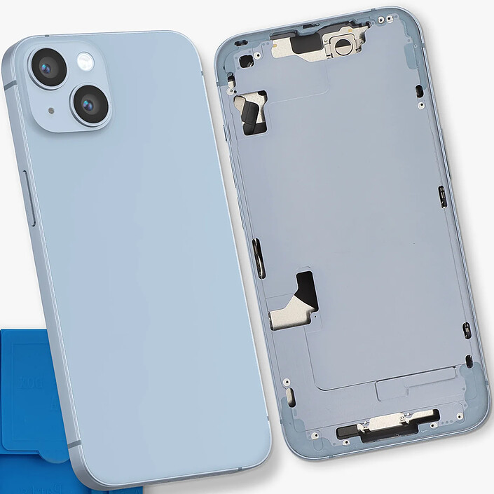 Acheter Clappio Châssis Complet pour iPhone 14 avec Vitre Arrière et Lentilles Caméra Bleu