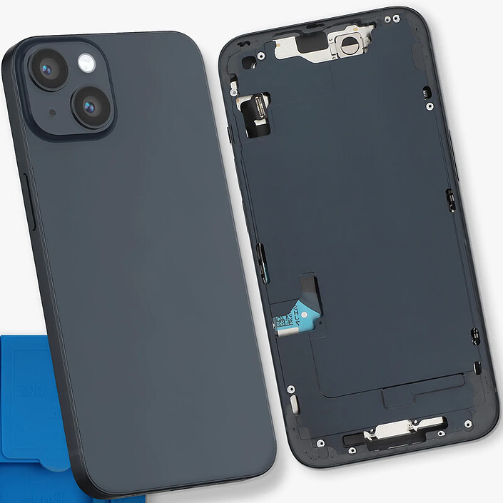 Acheter Clappio Châssis Complet pour iPhone 14 avec Vitre Arrière et Lentilles Caméra Noir