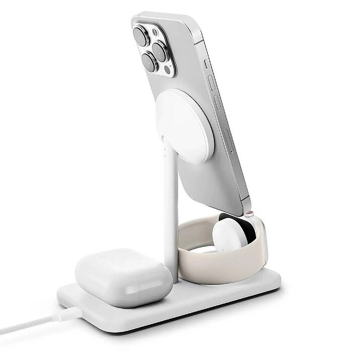 Avis Twelve south Support de Charge Sans Fil Qi2 3-en-1 Modèle HiRise 3 Deluxe Compatible MagSafe Blanc