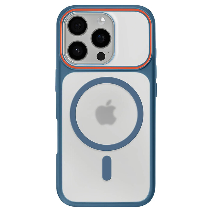 Avizar Coque MagSafe pour iPhone 16 Pro Protection Bi-matière Dos Rigide Bleu foncé