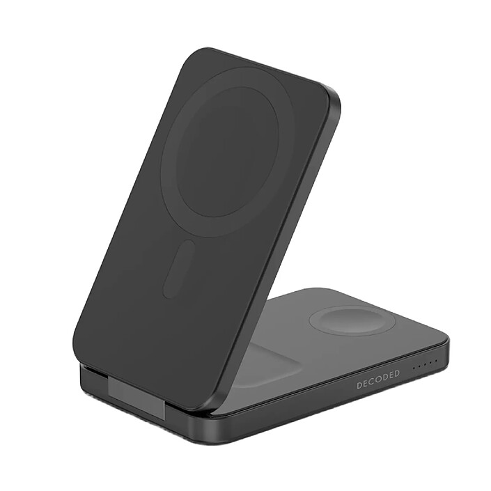 Decoded Powerbank Magnétique 3-en-1 8000mAh avec Port USB-C PD 20W et Support Pliable Noir