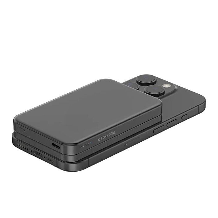 Acheter Decoded Powerbank Magnétique 3-en-1 8000mAh avec Port USB-C PD 20W et Support Pliable Noir
