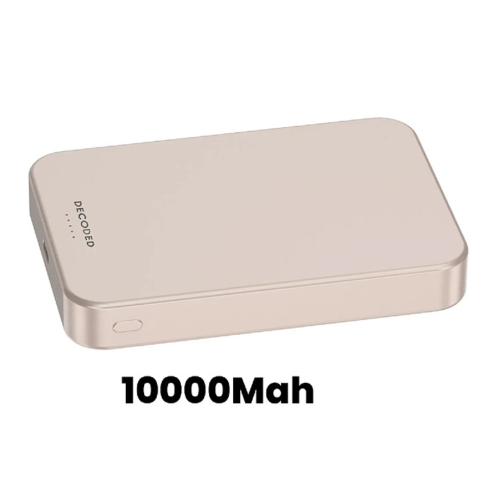 Decoded Powerbank Magnétique Ultra Slim 10000mAh Compatible MagSafe et Qi2 15W Aluminium Rose pas cher