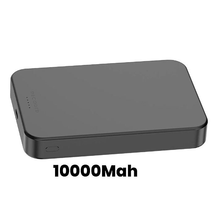 Decoded Powerbank Magnétique Ultra Slim 10000mAh Compatible MagSafe et Qi2 15W Aluminium Noir pas cher