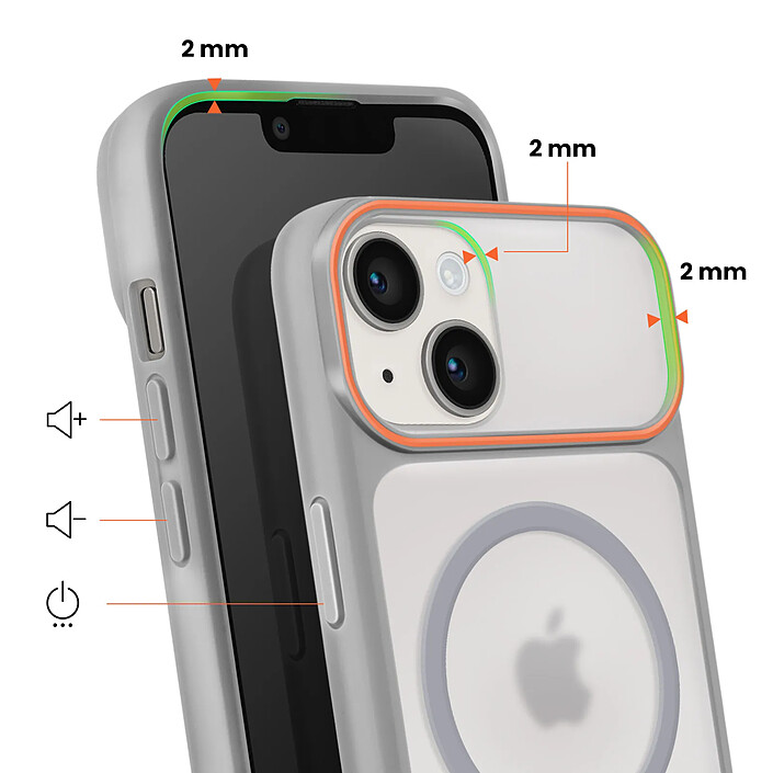 Avis Avizar Coque MagSafe pour iPhone 15 Plus / 14 Plus Dos Rigide avec Cadre en Silicone