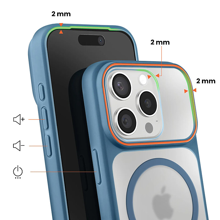 Avis Avizar Coque MagSafe pour iPhone 15 Pro Dos Fumé avec Cadre en Silicone Renforcée