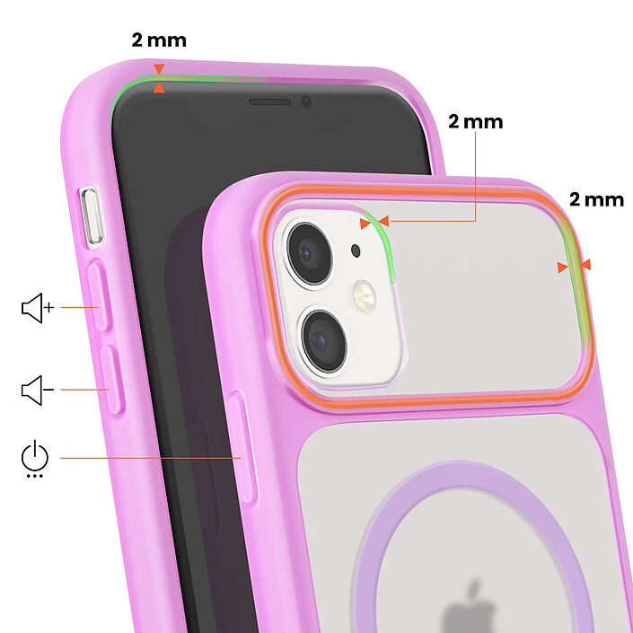 Acheter Avizar Coque MagSafe pour iPhone 11 Dos Fumé avec Cadre en Silicone Renforcée