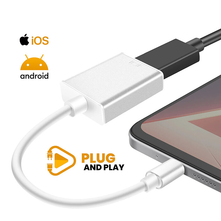 Avizar Câble Adaptateur HDMI / USB-C pour Smartphone PC Portable Vidéo Ultra HD 4K pas cher