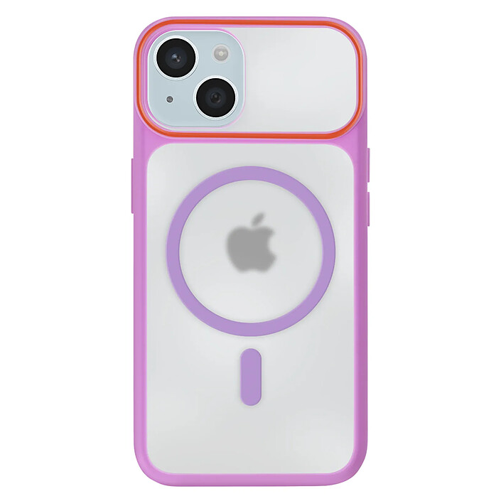 Avizar Coque MagSafe pour iPhone 15 Dos Fumé avec Cadre en Silicone Renforcée