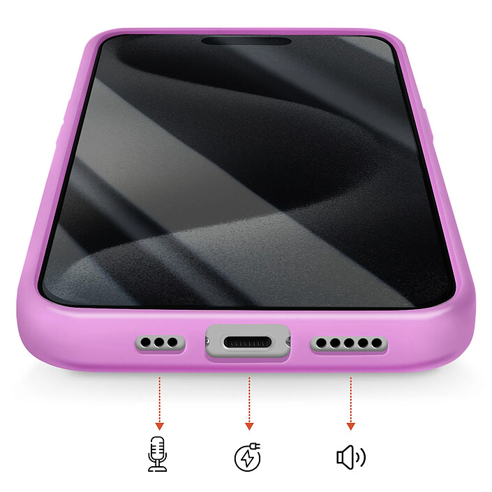 Acheter Avizar Coque MagSafe pour iPhone 15 Pro Dos Fumé avec Cadre en Silicone Renforcée