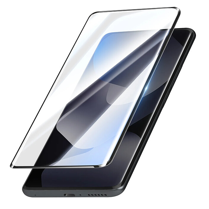 Avizar Verre Trempé Full Glue 5D pour Redmi Note 15 4G / 5G Bords Arrondis Noir transparent