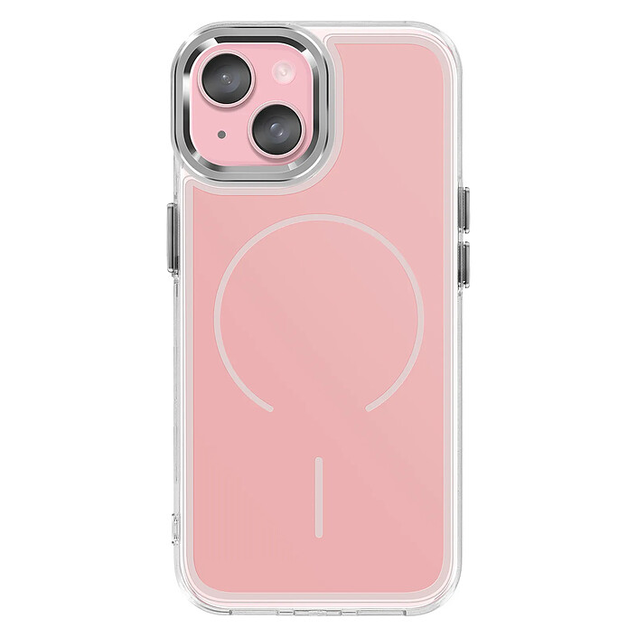 Avizar Coque MagSafe pour iPhone 15 Plus / 14 Plus Protection Bi-matière Renforcé Rose