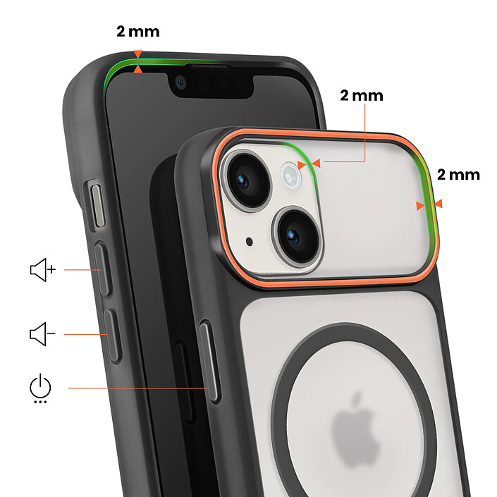 Avis Avizar Coque MagSafe pour iPhone 15 Plus / 14 Plus Dos Rigide avec Cadre en Silicone