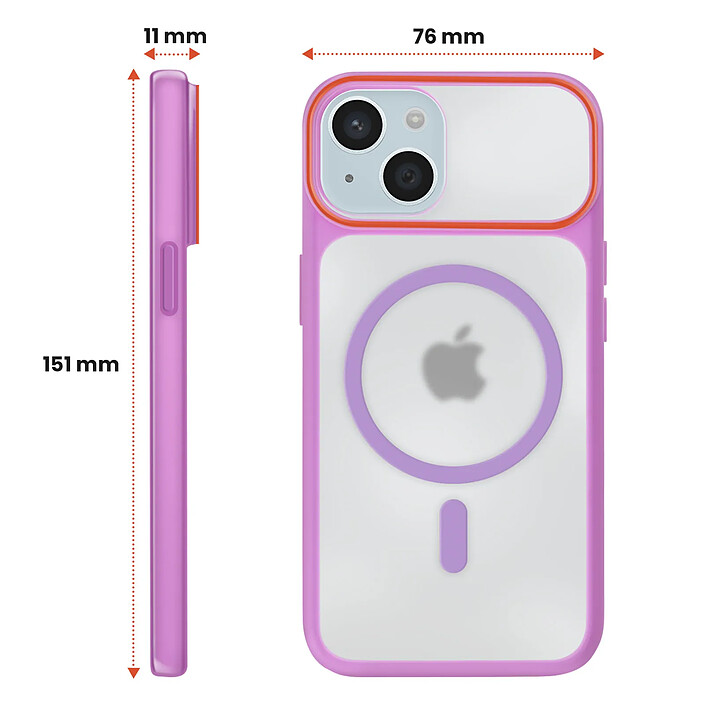 Avis Avizar Coque MagSafe pour iPhone 15 Dos Fumé avec Cadre en Silicone Renforcée