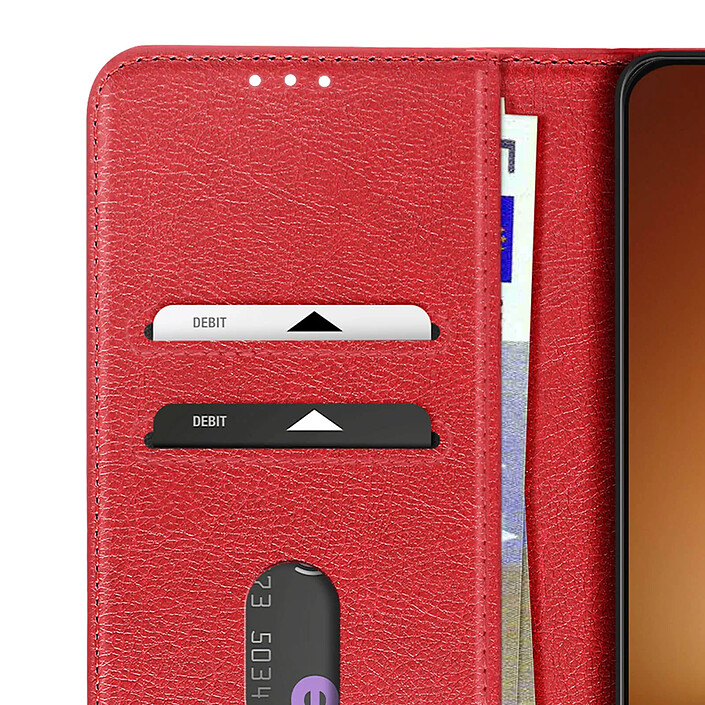 Avizar Étui Folio pour Honor Magic 8 Pro Série Chesterfield avec Fonction Support Rouge pas cher