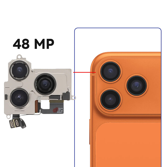 Avis Clappio Triple Caméra Arrière 48MP pour iPhone 17 Pro Max Grand Angle et Téléobjectif