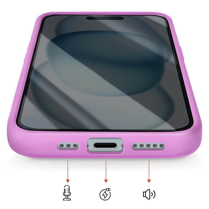 Avizar Coque MagSafe pour iPhone 15 Dos Fumé avec Cadre en Silicone Renforcée pas cher
