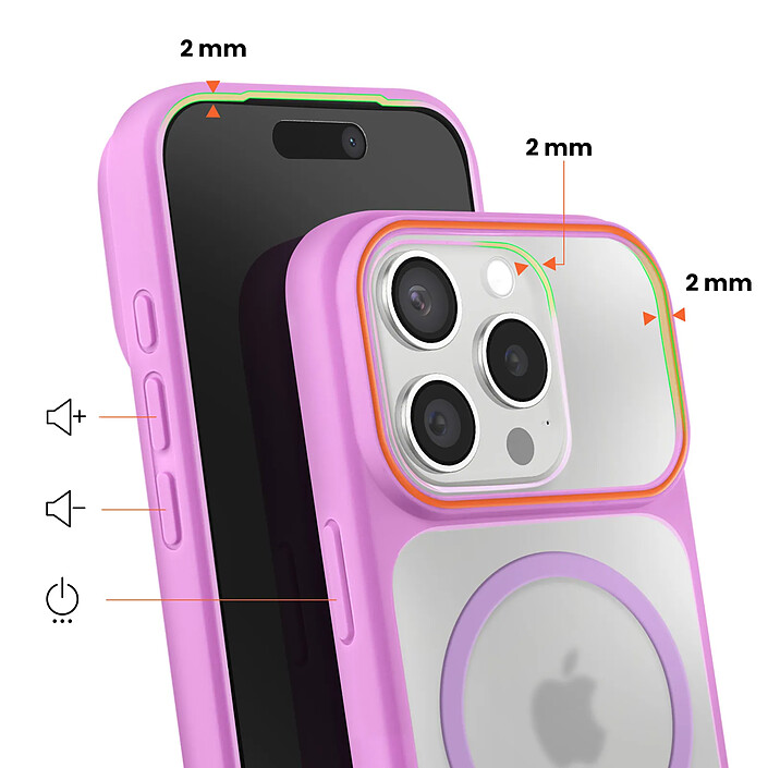 Avis Avizar Coque MagSafe pour iPhone 15 Pro Dos Fumé avec Cadre en Silicone Renforcée